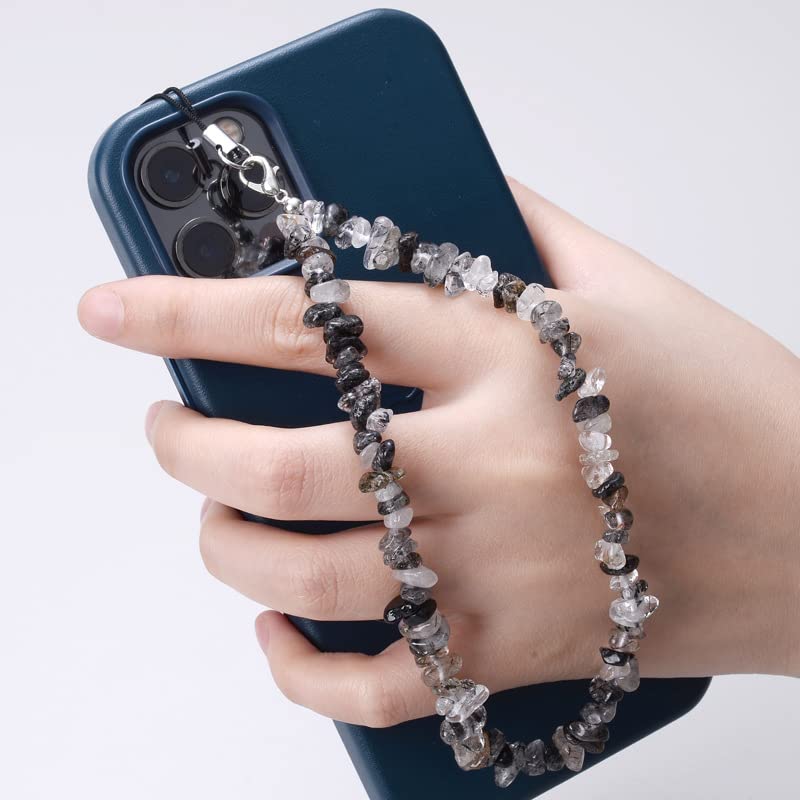 Chaîne Téléphone Perles Pierre Naturelle - 15cm - Anti-perte Mignonne - Pour Clés, Portefeuille - 3