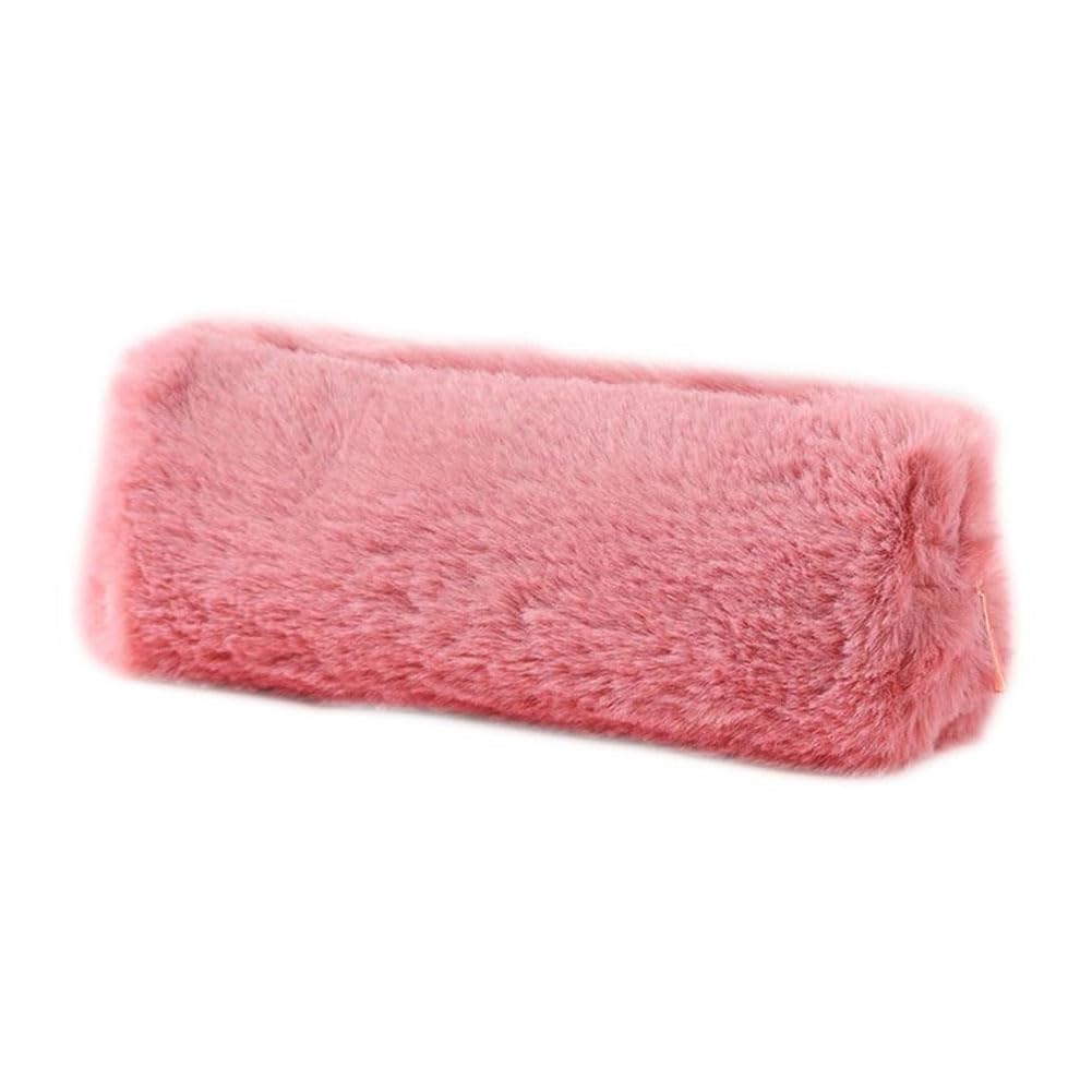 HZXINYI Estuche para Lápices de Felpa Bonito Estuche para Lápices para Niñas Suave Y Cómodo Pequeño Y Portátil para Guardar Material Escolar Cosméticos Rojo/Rosa Adecuado para Uso Estudiantil