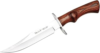 MUELA CAZ-16R Rosewood Pakkawood Handle Hunting Knife with Leather Sheath, Stainless Steel - Muela