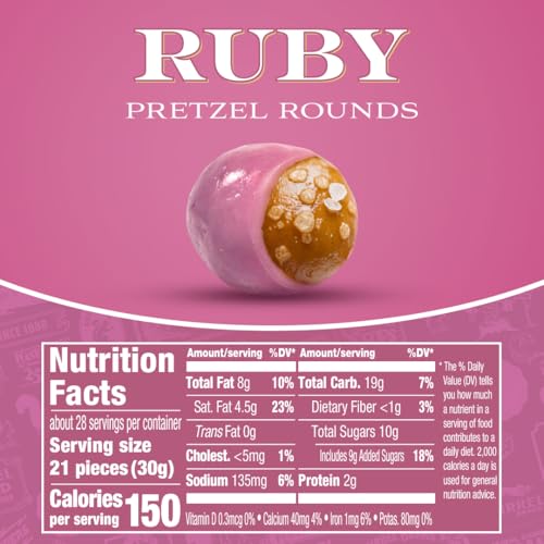 Image of Squirrel Brand Ruby Cacao Pretzel Rounds, 30oz Resealable Jar, Sweet & Salty Crunchy Snack, Gourmet Ruby Couverture Pretzel Ball Treats, Premium Gift Idea, Holiday & Party Snack, Indulgent Artisan Ruby Treats