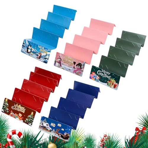 Ceprznvey クリスマス 現金用 封筒,5枚 紙製 センターピース,10仕切り クリスマス お金 カード ホルダー 封筒 - 友人 カップル 家族 女友達 男友達 息子 娘 用