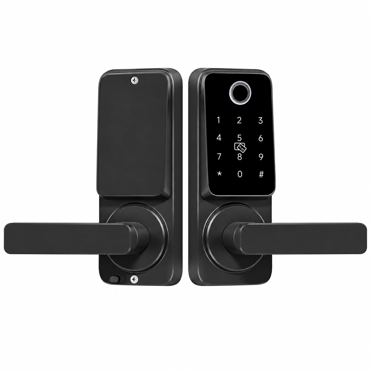 Cerradura de puerta con huella digital, manija sin llave con control