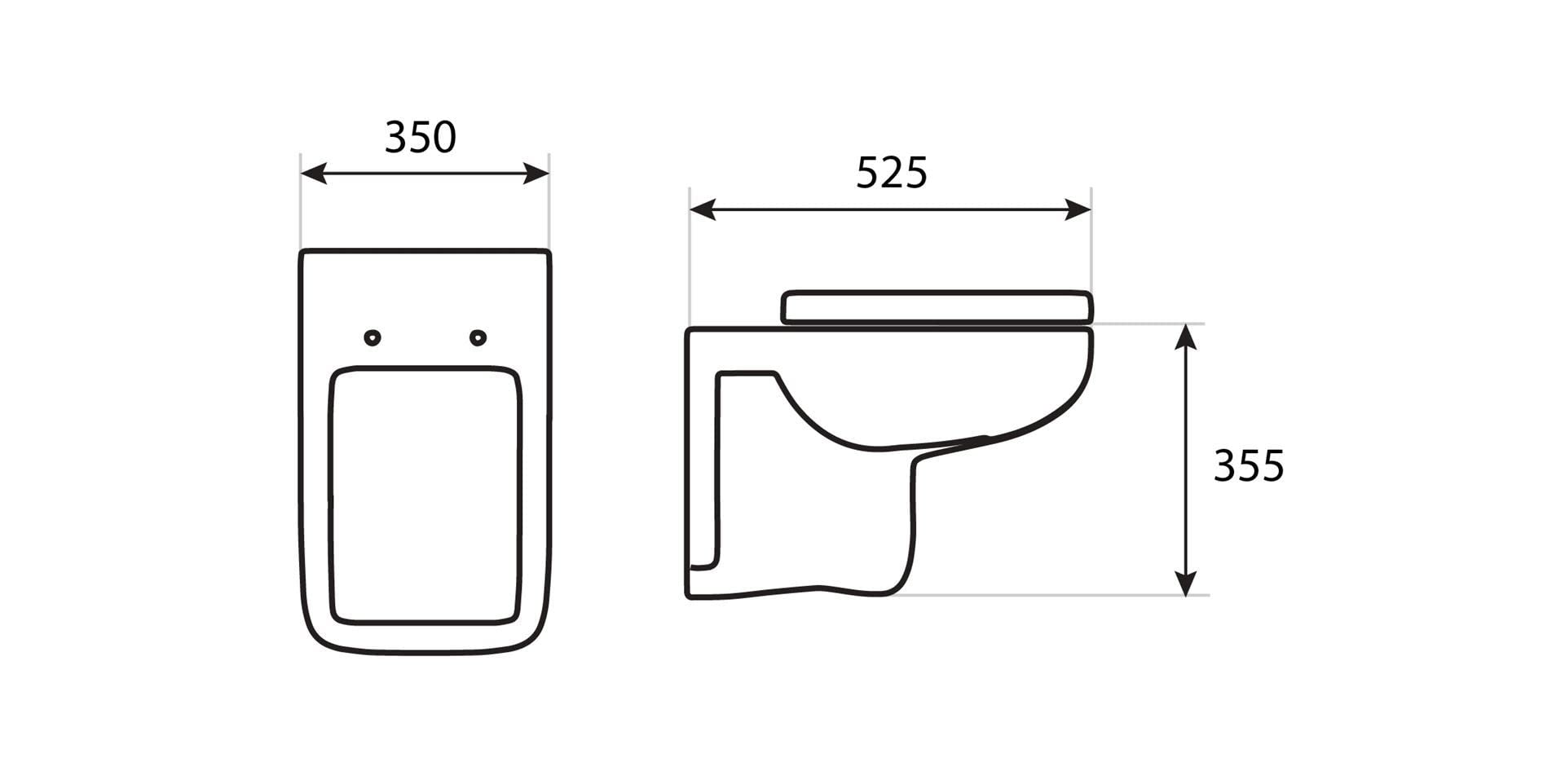 WC-Set Vorwandelement inkl. Drückerplatte + Wand WC Capri Slim ohne Spülrand + WC-Sitz mit Soft-Close-Absenkautomatik (OB) Toilette Komplett Sett WC