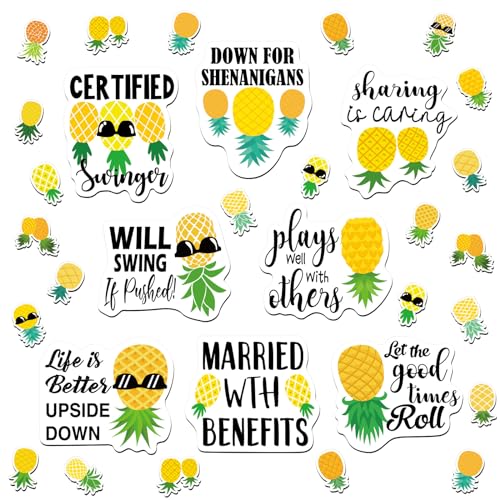 25 imanes decorativos piña invertida amarillo pequeño