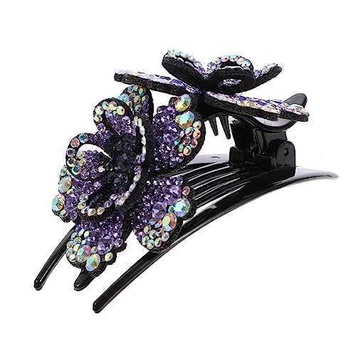 SHERCHPRY Pinza Para Cristal Accesorio Clip Peonía Barrette Floral De Rhinestone Color