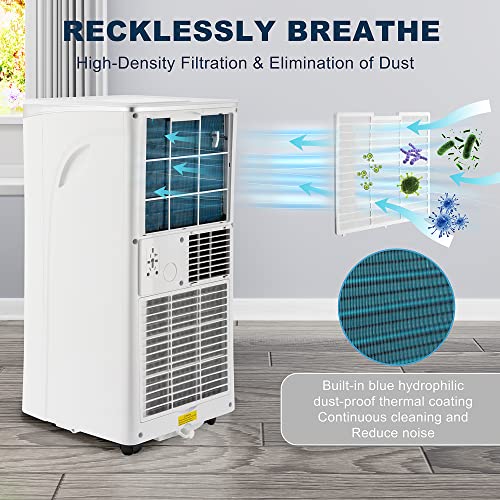 Image of Electactic Portable Air Conditioner With 3-in-1 Function, Cooling, Dry, Fan, Remote Control, Compact with 24 Hours Timer & Sleep Mode, White, 8000BTU /11D2 (A4211D2-8K)