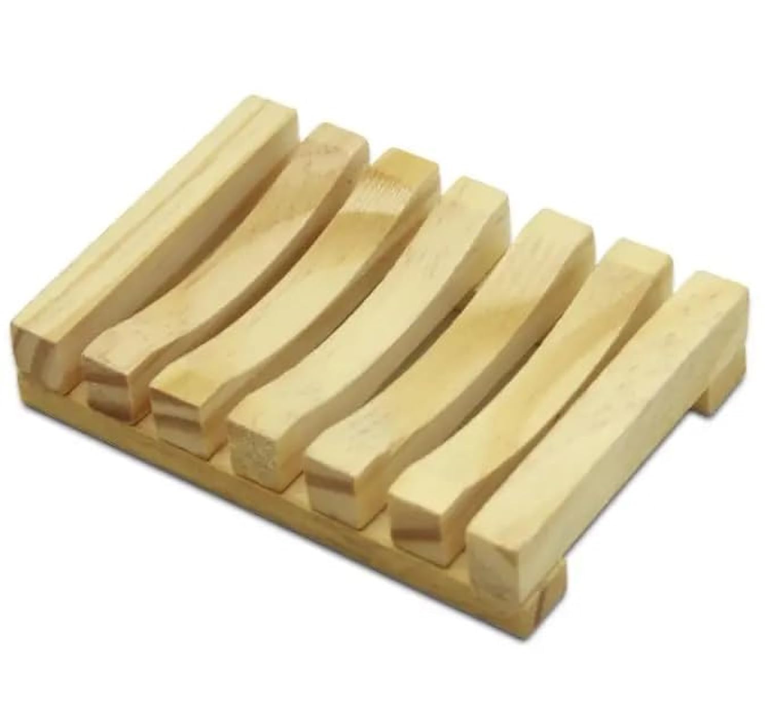 Kandid Brown Natural Bamboo Soap Dish - Strong Drainage, Easy To Clean, For Sink Or Shower - 12X8x1.5 Cm