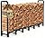 Amagabeli 8 ft Outdoor Fire Wood Log Rack for Fireplace Heavy Duty Firewood Pile Storage Racks for Patio Deck Metal Log Holder Stand Tubular Steel Wood Stacker Outside Tools Accessories Black