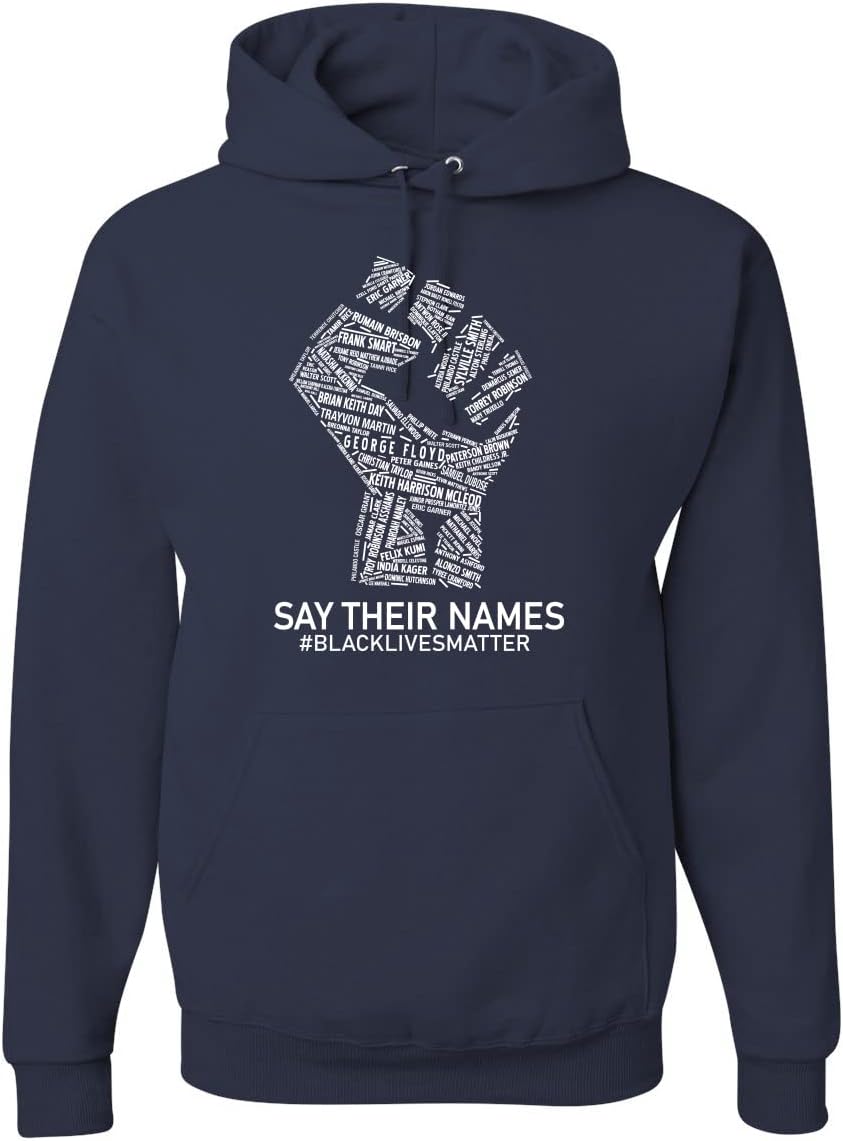Wild Bobby Black Lives Matter Say Their Names BLM Victims Freedom Fist Black Pride Unisex Graphic Hoodie Sweatshirt