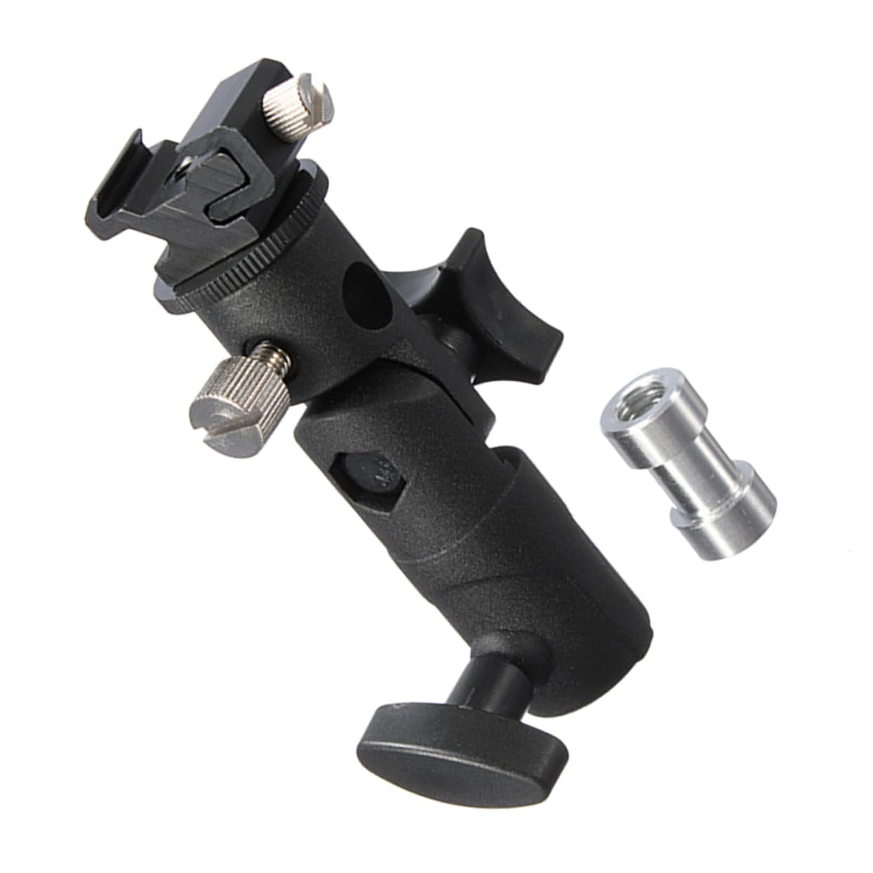 Mikikit Photography Accessories Lamp Holder Mount Flashlight Holder Flash Bracket Photography Bracket Flash Lights Stand Metal Flash Lamp Holder Photography Supply Black Aluminum Alloy