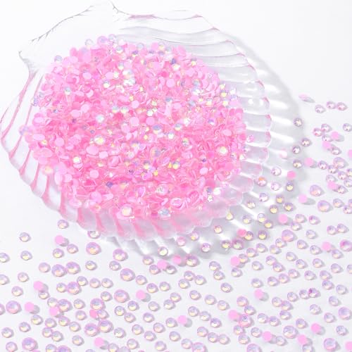Image of F Pink Flatback Rhinestones, Glass Rhinestones for Nail Art and Craft, Glue Fix, Loose Crystal Gemstones(F Pink, SS10, 1440pcs, 2.7-2.8mm)