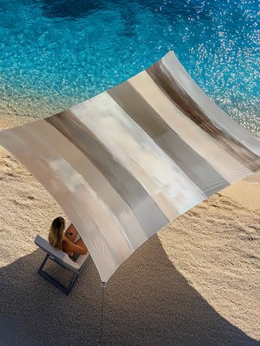 Brown Grey Sun Shade Sail 8' x 10' Abstract Neutral