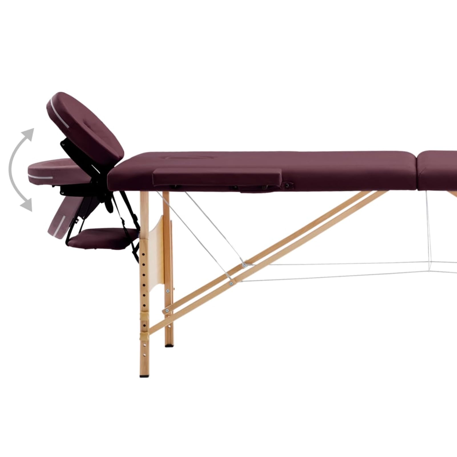 ZEYUAN Lettino da Massaggio Pieghevole a 2 Sezioni in Legno Viola Vino,Salute e Bellezza,Cura della Persona,Massaggi e Relax,Poltrone da massaggio-110187