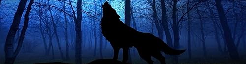 Miniatura 2 de P428 - Calcomanía para ventana trasera con diseño de lobo, transparente y transparente, tamaño universal de 65 x 17 pulgadas, compatible con