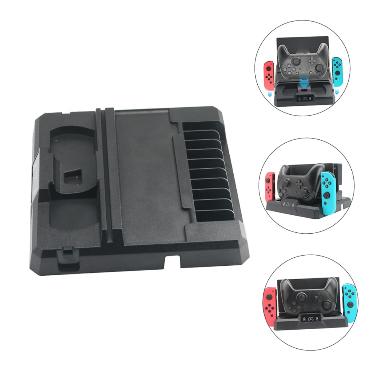 3-częściowy zestaw ładujący Gamepad 10 gniazd Stacja ładująca Kontroler gier Ładowarka wielofunkcyjna Ładowarka biurkowa Przenośna ładowarka Gamepad Stacja ładująca Uchwyt do płyt elektronicznych/286