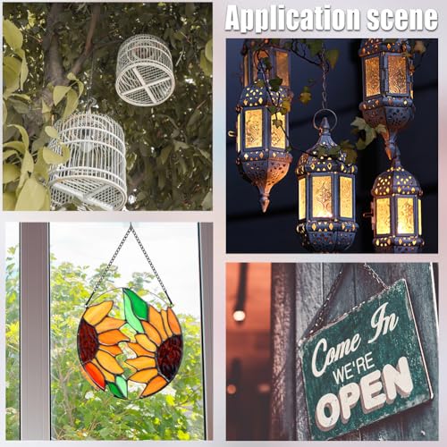 Image of Beebeecraft 1 Box 4Pcs Hanging Chain with Snap Clips 39.37in Iron Hanging Chains for Bird Feeders Planters Lanterns Billboard Wind Chimes Flower Pot Garden (Black)