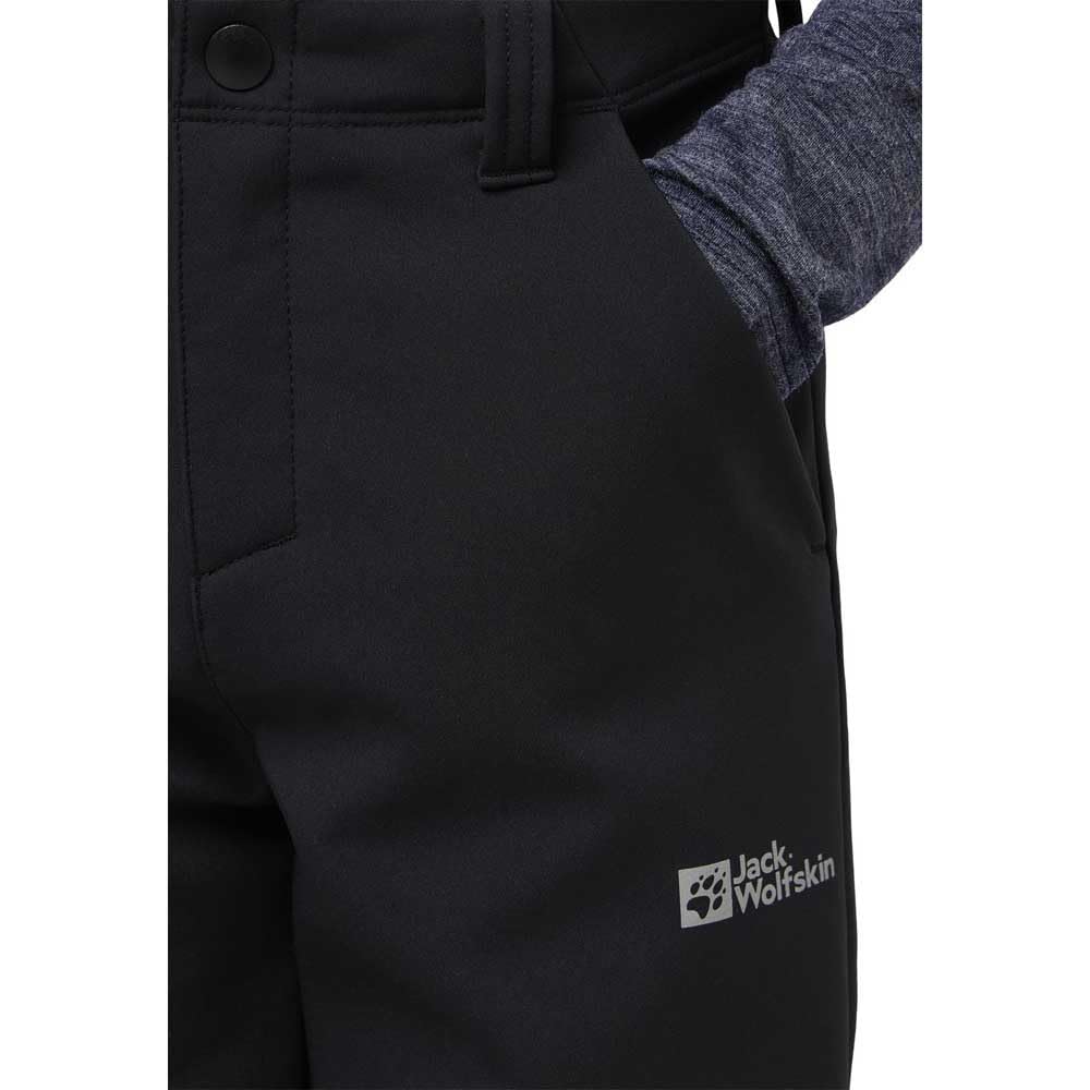 Jack Wolfskin - FOURWINDS Pants K, Pantalones para Senderismo niños Unisex, Granite Black,