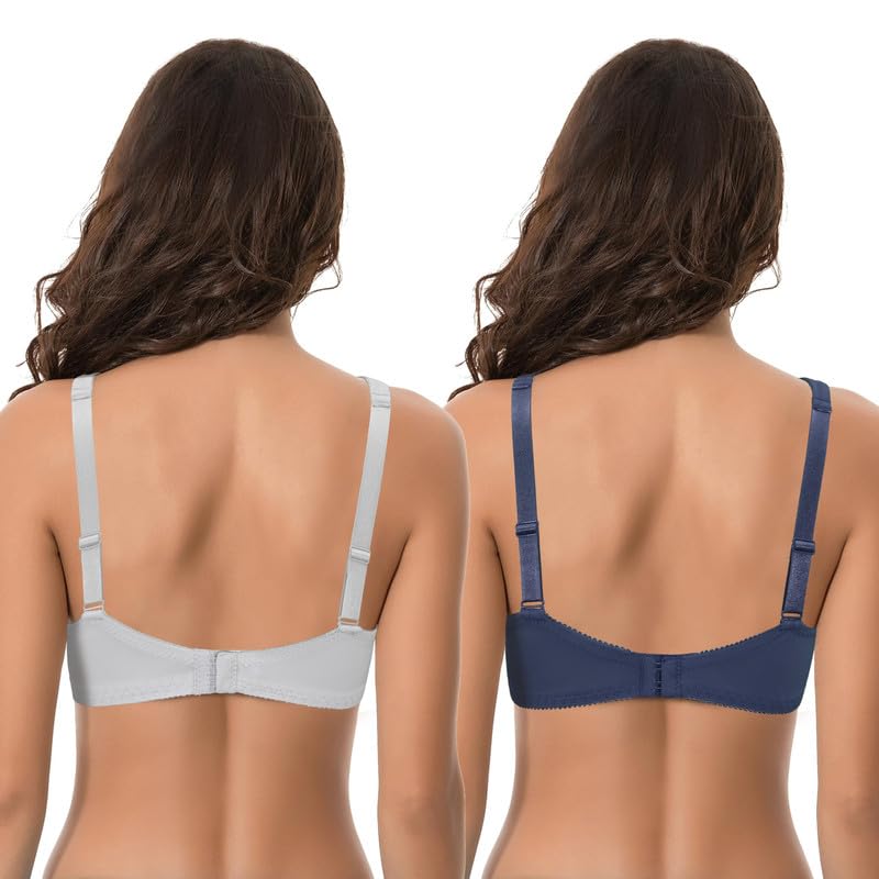 Curve Muse - Reggiseno da Donna Plus Size Unlined Underwire Lace con Cinghie Cushion