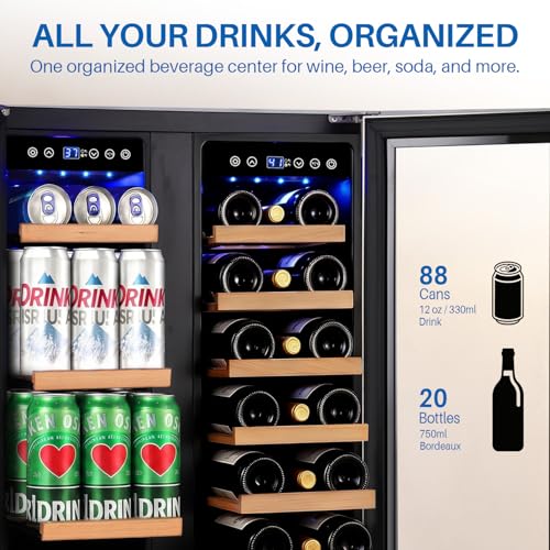 Image of 24 Inch Wine and Beverage Refrigerator Dual Zone Wine Fridge