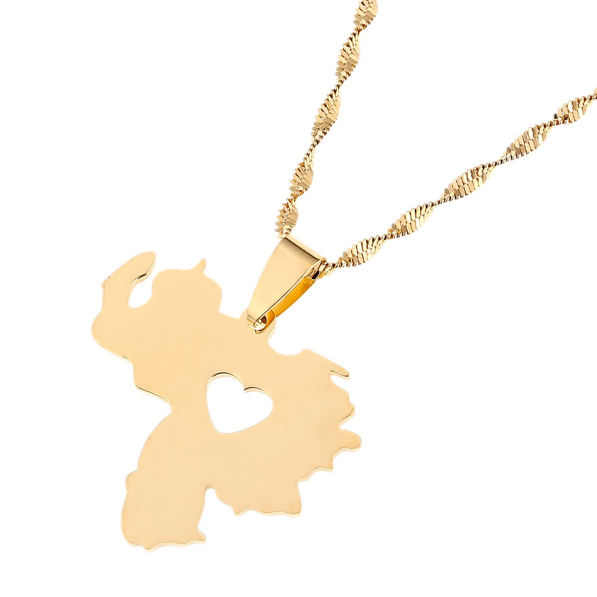 BR Gold Jewelry Venezuela Map Pendant for Women Venezuela Heart Venezuelans Items
