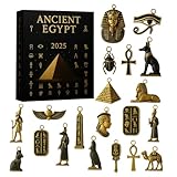 Ägyptischer Adventskalender 2025 – 24 2D-Acryl-Anhänger, antike Symbologie, aufwendige kulturelle Dekoration für den Countdown | Historisches Geschenk für Bücherregal, Arbeit, Wohnzimmer