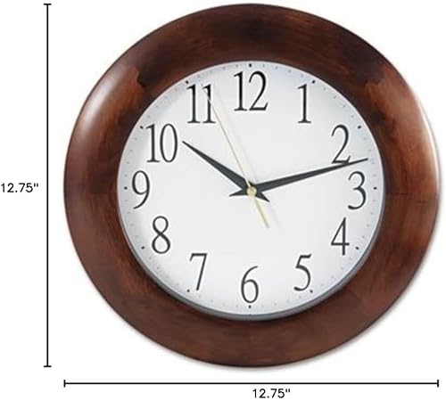 Reloj redondo de madera, 12-3/4'', cereza