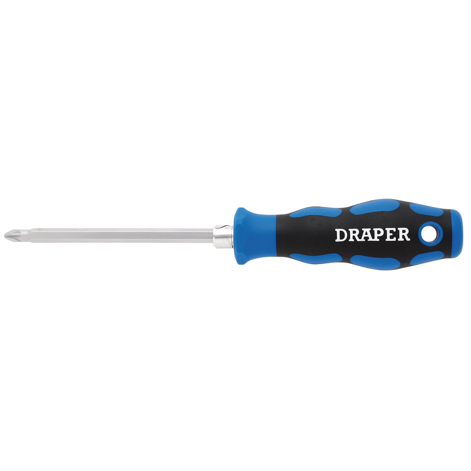 Draper 21009 2-in-1 Reversible Blade Soft Grip Screwdriver, SL6/PZ2 x 175mm, Blue and Black - Image 2