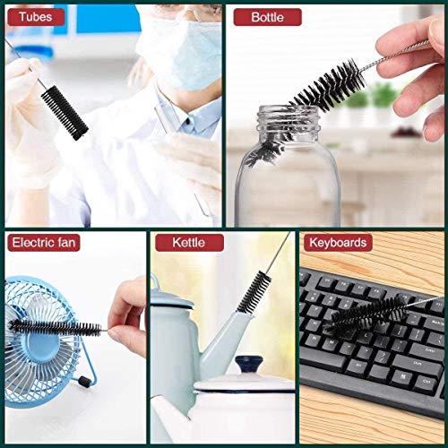 desin Long Straw Brush, Nylon Pipe Tube Cleaner 10-ihch X 2/5-inch Set of 10 (Black)