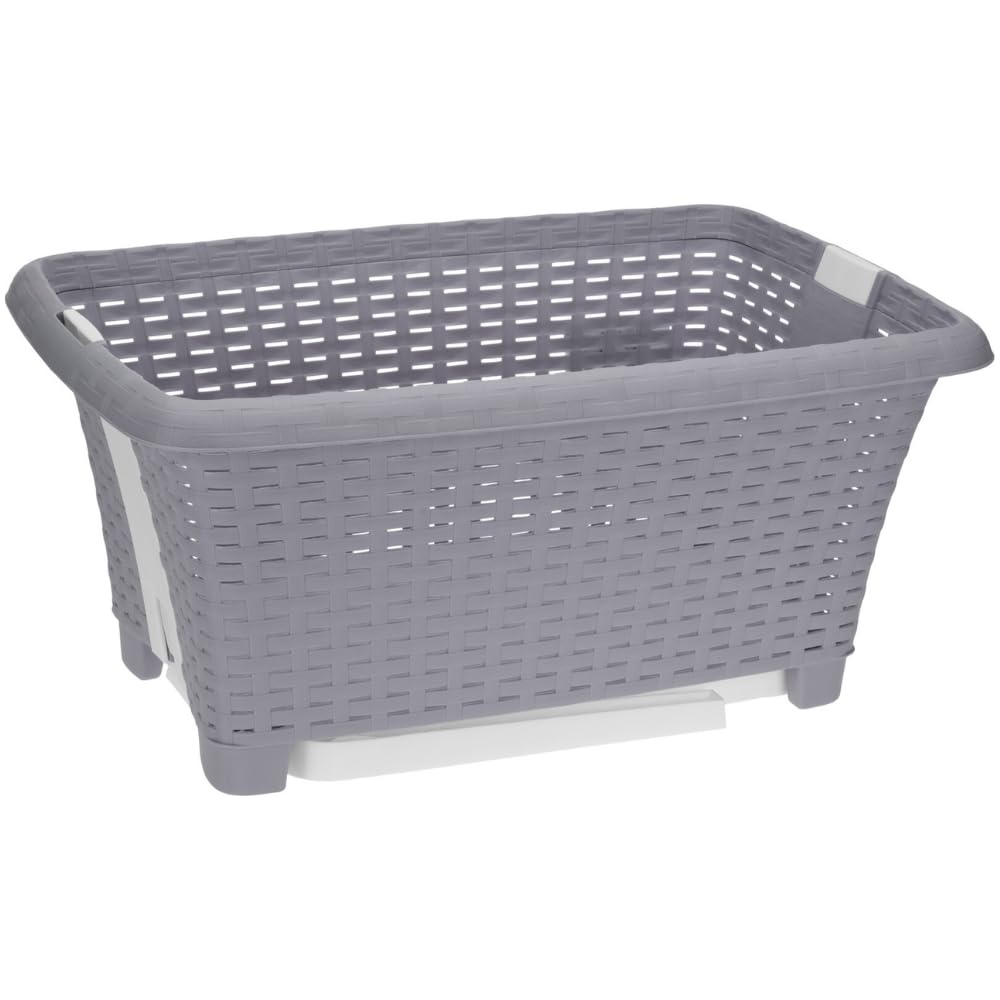 Envenzo Foldable Laundry Basket, Aurora Colours, 38L Capacity, Woven Design with Fold-Out Legs, 60x40x60cm (Grey)