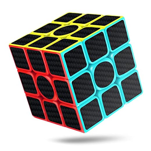 cfmour Cubo de Velocidad Cubo de Rubik, 3x3x3 Fibra de Carbono Suave Magia Cubo de Rubik Rompecabezas 3D Cube, Versión Mejorada, 5.7cm (Negro)