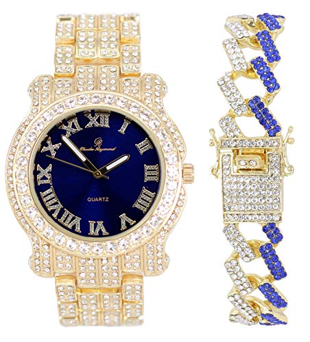 Montre pour homme Bling-ed Out L0504B argentée à strass idéale pour vos soirées