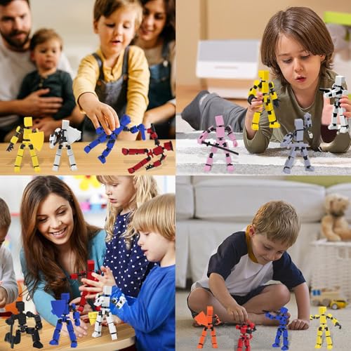 Image of RAMONI 2Pcs Action Figure Toys, Dummy 13 Action Figure Toys, Polyarticular Movable Titan 13 Action Figure, Developing Hands-On Skills, Kids Toys Set Gift for Kids 6+ Boys or Girls