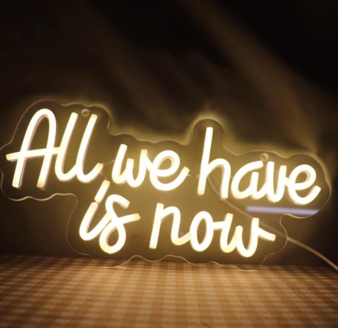 SG PRINT All We Have is Now Neon Sign Word Neon Lights for Girls Room Home Art Wall Decor ​Birthday/Wedding Party Window Living Room Decor Christmas' Gift for Kids (Warm White)-image-14