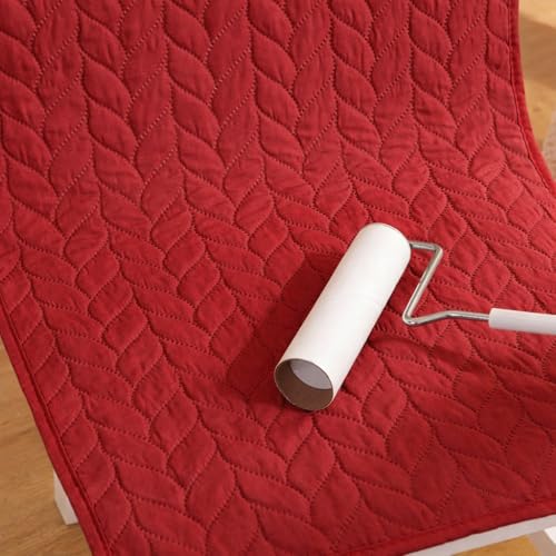 Image of HOMETHREADS Non-Slip Chair Cover-Universal Fit for Kitchen & Dining Chairs-Cushioned Comfort - Stylish Machine Washable Seat Cover -145x45Cm (Maroon, Pack of 8)