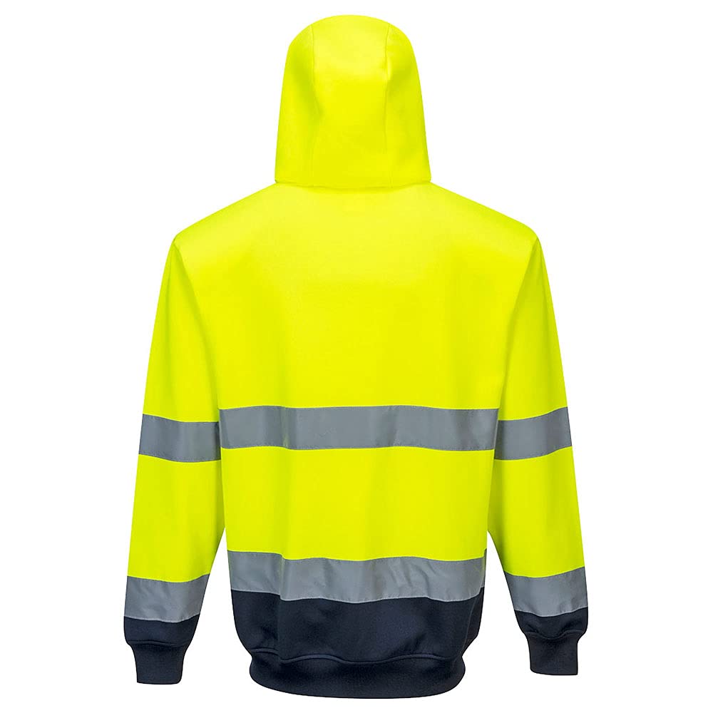 Felpa con cappuccio frontale con zip bicolore