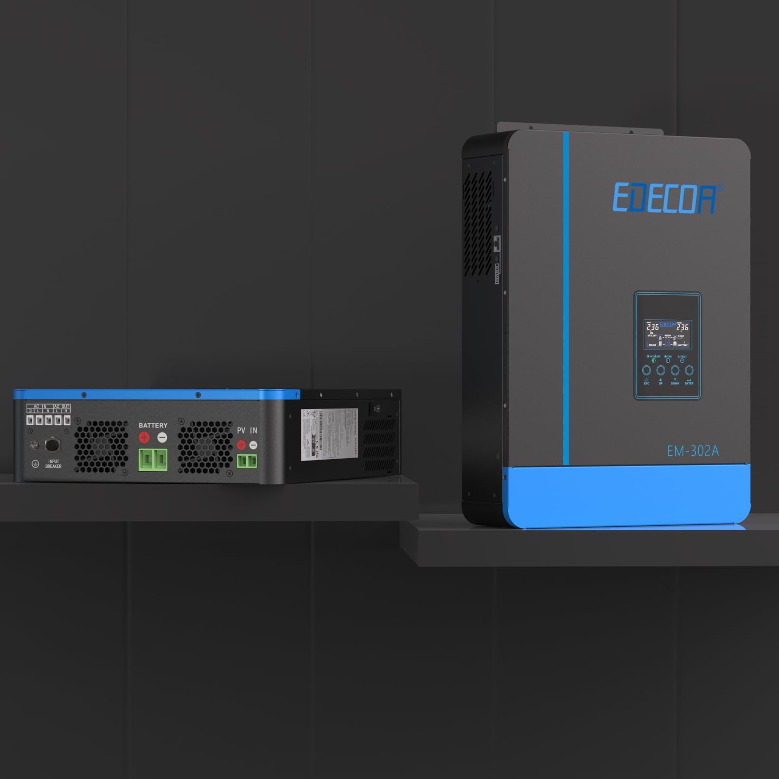 EDECOA 3000w Inverter ibrido da 24v a 220v 230v 3.2KVA/3000W Caricatore solare MPPT 80A Onda Pura (Off-Grid) con caricabatterie, rete di priorità, regolatore di carica solare