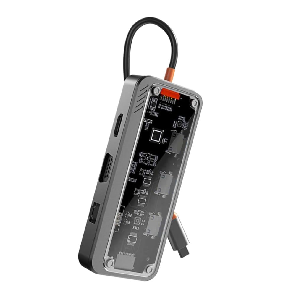 USB C Hub 10 in 1 Docking Station Type-C to PD HD USB3.0 X 3 SD TF Ethernet RJ45 1000M VGA Audio 3.5mm Compatible with M1 M2-image-20