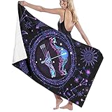 Constellation Bath Towels Zodiac Sign Sagittarius Absorbent Washcloths Multipurpose Lightweight Thin