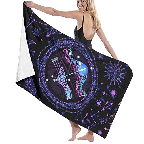 Constellation Bath Towels Zodiac Sign Sagittarius Absorbent Washcloths Multipurpose Lightweight Thin Pool Towel For Bathroom, Hotel, Gym, Spa And Beach #TOP6