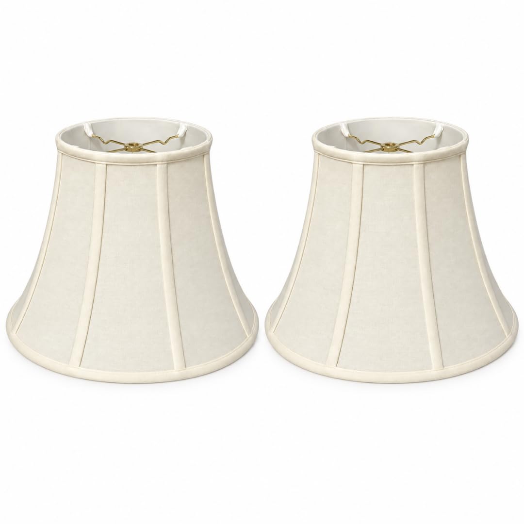Royal Designs, Inc. BSO-704-14LNEG-2 True Bell Basic Lamp Shade, 7 x 14 x 11.5, Linen Eggshell, 2-Pack