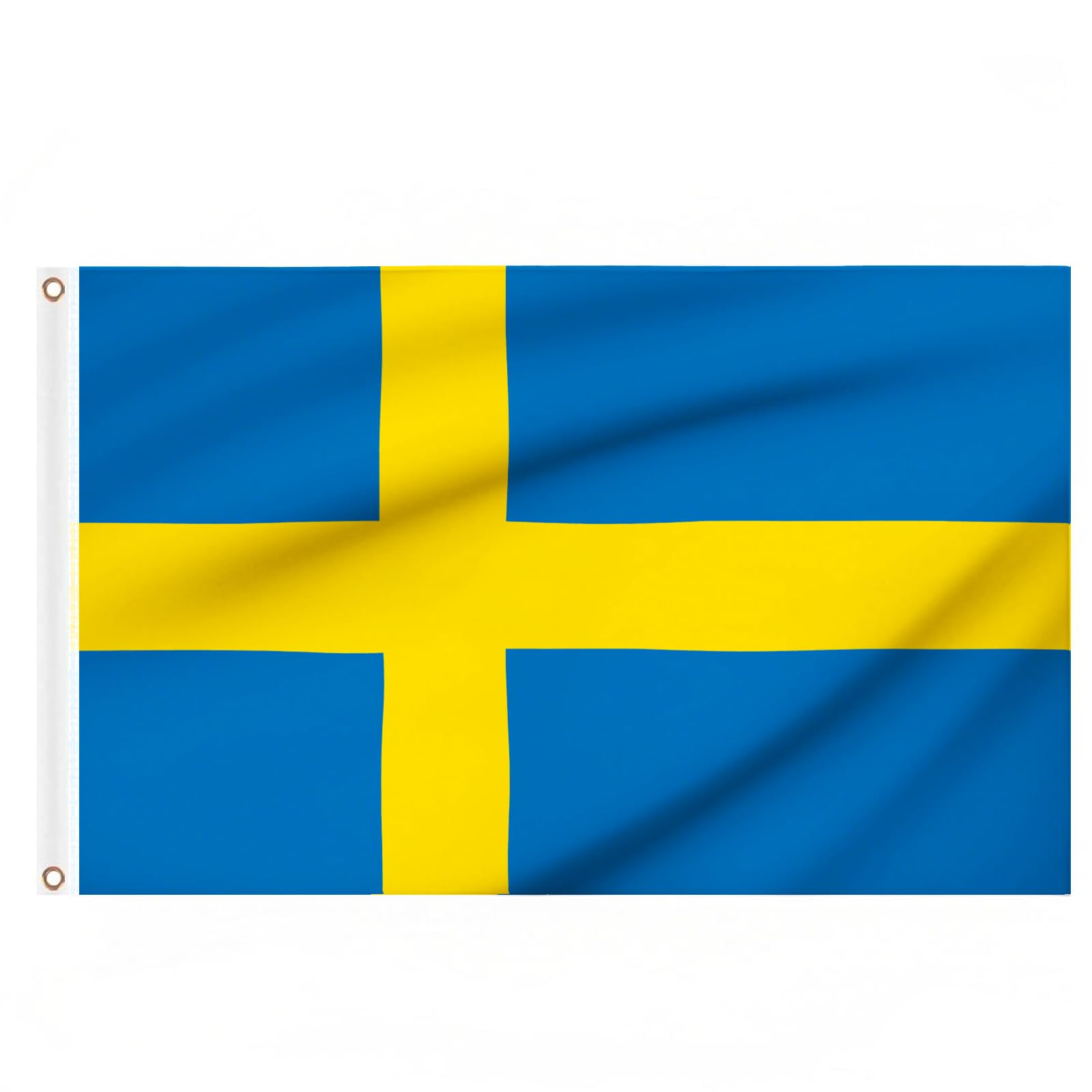 Sweden Flag 5ft x 3ft, Large Big Swedish Flags with Brass Eyelets for Football Sports Events School Culture Day Party Outdoor Decorations