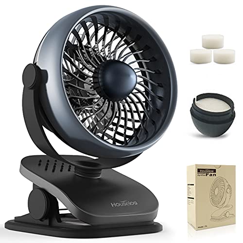 Stroller Fan for Baby Battery Operated Clip on Fan Portable Mini Desk Fan Rechargeable with 3 Speeds for Baby Stroller Office Car Seat, Crib, Bike, Camping(Black)