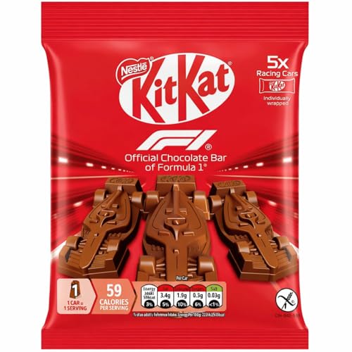 Image of Nestle KitKat Formula 1 Racing Cars Chocolate Bar, Individually Wrapped, 5 Pack, 59 Calories per Serving 55G