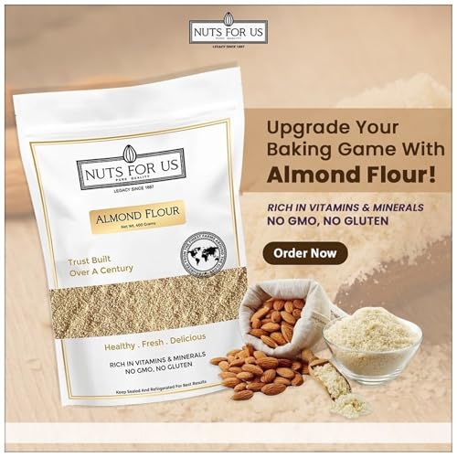 Image of Nuts For Us Natural Almond Flour (400g) | Pure Badam Powder for Baking & Keto Diet | Gluten-Free, High Protein Low Carb Keto Flour | Finely Ground Almonds