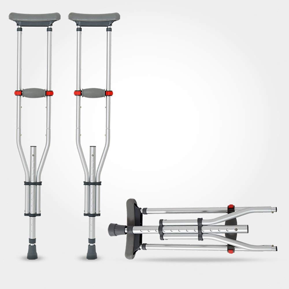 Muletas para antebrazo, bastón para caminar Plegable Altura ajustable Antideslizante Muleta para axilas con cómoda almohadilla para axilas Bastón para caminar de aleación de aluminio para niños
