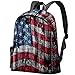 Sac à Dos pour Ordinateur Portable 15,6" - Motif Drapeau américain Peint sur Coussin en Bois