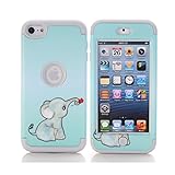 iPod Touch 6th Generation Case, SinYong [Shock Absorption] Drop Protection Hybrid 3 in 1 Armor Defender Protective case Cover for iPod touch 5/ iPod touch 6 (Elephant+Grey)