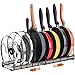 Toplife Expandable Pans Organizer Rack,10 Adjustable Compartments, Pantry Cabinet Bakeware Lid Plate Holder