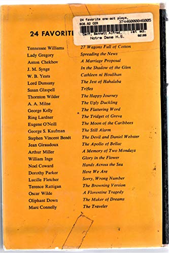 24 FAVORITE ONE-ACT PLAYS, EDITED BY BENNETT CERF B00ABXSX96 Book Cover