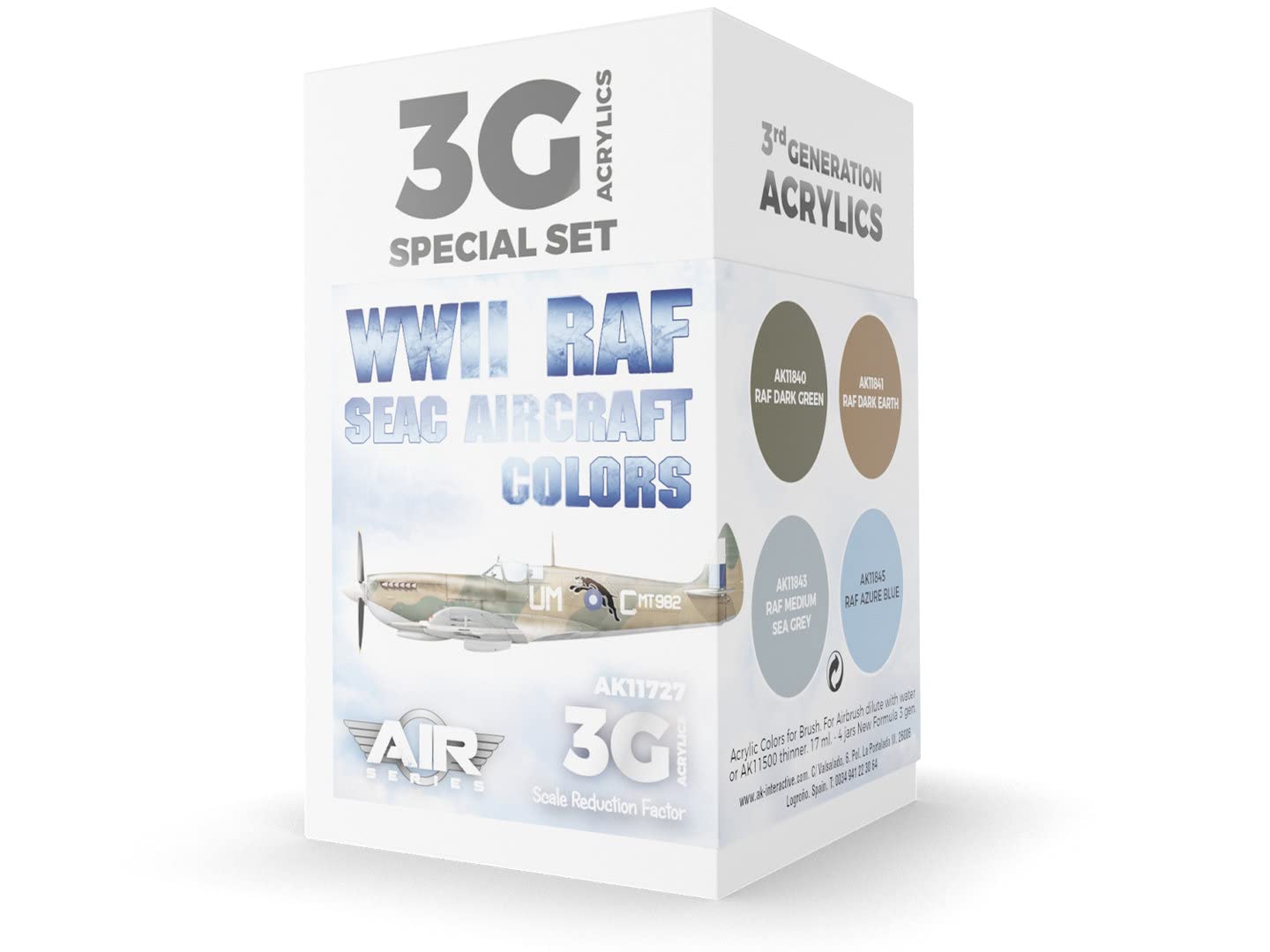 Ak Interactive Blue Wwii Raf Seac Aircraft Colors 3Gen Paint Set,